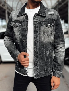 Pánská džínová bunda černá FashionStreet TX4722
