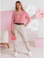 Dámský oversize žebrovaný svetr SWEETDREAM růžový FashionStreet MY2460