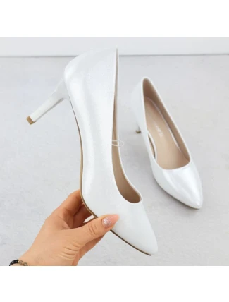 Dámské saténové stříbrné lodičky Sergio Leone 1336