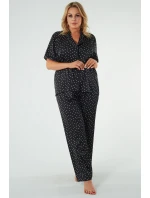 Italská móda Ria crêpe long barva:print/black Italská móda Ria crêpe long barva:print/black