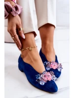 Elegantní Semišové Boty S Dekorací námořnická modrá McQueen