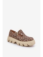 Semišové Polobotky S Přezkou V Panteře Zazoo 20183 Hnědé