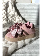 Dámské tenisky s semišovou mašlí růžové Ashlyn