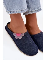 Ženské pantofle s květinou Inblu CS000043 tmavě modré