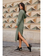 Dámské šaty B128 Khaki tmavě zelená - BEwear