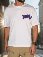 Pánské bílé tričko s potiskem FashionStreet RX5644