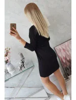 3D grafické šaty se zirkony černé