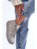 Dámské Tenisky Big Star Vysoké Zateplené Šedé GG274070