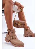 Dámské Trapery Botky s Perlami Bežová Klarisa Dámské Trapery Botky s Perlami Bežová Klarisa