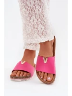 Dámské sandály na korkové platformě s ozdobným detailem fuchsie Vessira Dámské sandály na korkové platformě s ozdobným detailem fuchsie Vessira