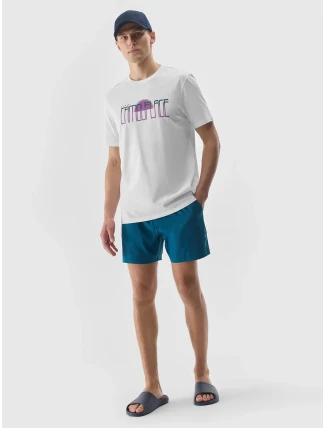 Pánské tričko s potiskem 4F - bílé Pánské tričko s potiskem 4F - bílé