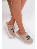 Dámské chlupaté papuče srdíčka – béžové Amandra