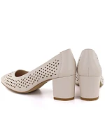 Béžové ažurové lodičky Sergio Leone PB848