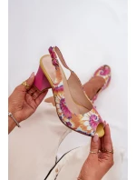 Kožené Vzorované Sandály Dámské Na Podpatku D&A CR51-006 Multikolor Kožené Vzorované Sandály Dámské Na Podpatku D&A CR51-006 Multikolor