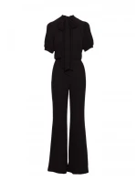 S421 Kombinéza s mašlí na zavazování - černá