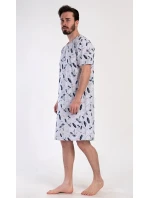 Pánská noční košile Surfing Šedá s potiskem - Vienetta Pánská noční košile Surfing Šedá s potiskem - Vienetta