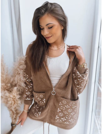 Dámská bunda z alpaky s kapucí WINONA camel FashionStreet NY0612