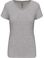 Kariban K 3015 Dámské elastické tričko s výstřihem do V 20.3015 light grey heather Kariban K 3015 Dámské elastické tričko s výstřihem do V 20.3015 light grey heather