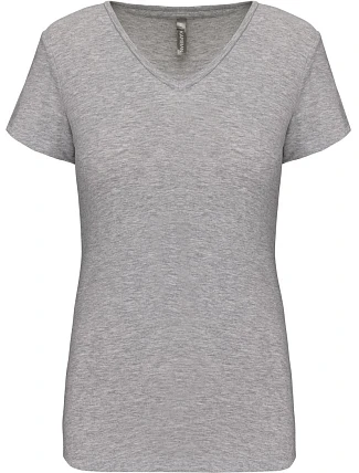 Kariban K 3015 Dámské elastické tričko s výstřihem do V 20.3015 light grey heather Kariban K 3015 Dámské elastické tričko s výstřihem do V 20.3015 light grey heather