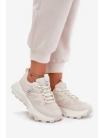 Sportovní boty sneakers dámské na silné podrážce béžové Prononice