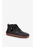 Kožené dámské polobotky Barefoot s ozdobným detailem Zazoo 30072 Černé