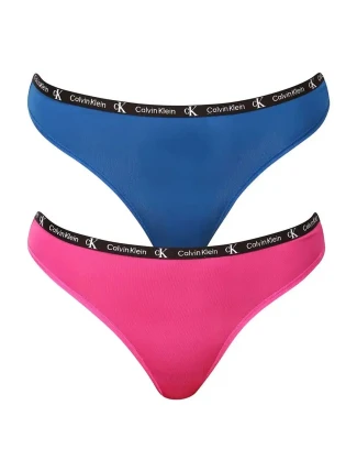 Dámská tanga Micro 1996 2Pack QD5035E-C0Z - Calvin Klein