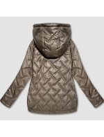 Béžová lehká dámská plus size bunda s kapucí S'West (B8558-12)