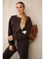 Komplet teplákové + kalhoty máslová látka hnědý Komplet teplákové + kalhoty máslová látka hnědý