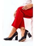 Kožené lodičky Lewski Hadí 3117 Černé