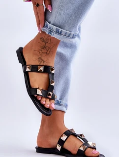 Dámské pantofle s velkými cvočky Černá Mercure