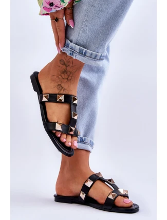 Dámské pantofle s velkými cvočky Černá Mercure Dámské pantofle s velkými cvočky Černá Mercure