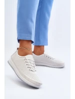 Kožené Sportovní Dámské Tenisky Beige Lalnai