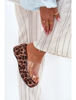 Dámské sandály s průhledným páskem na klíně panterka Meltiana