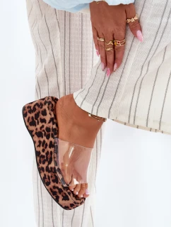 Dámské sandály s průhledným páskem na klíně panterka Meltiana