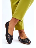 Pohodlné kožené dámské baleríny Černe Luka