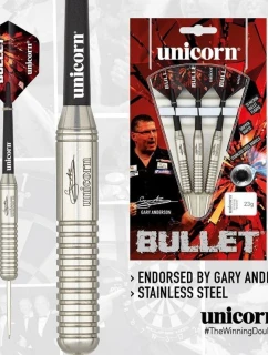 Šipky Unicorn Bullet z nerezové oceli - Gary Anderson 21g:27523|23g:27524|25g:27525
