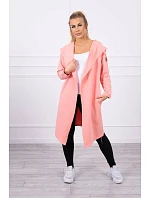 Dlouhý kabát s kapucí meruňkový Dlouhý kabát s kapucí meruňkový