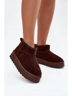 Dámské nízké sněhule na platformě Big Star – čokoládové