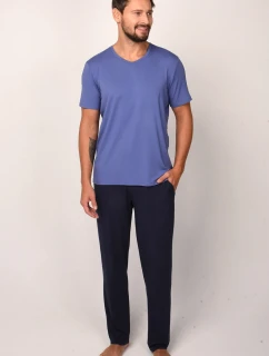 Italská móda Dallas c.r. dlouhá barva:modrá/šedá