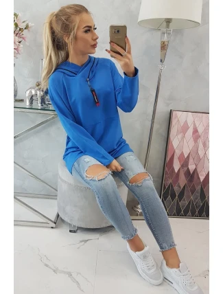 Chrpová tunika s kapucí Oversize na zip Chrpová tunika s kapucí Oversize na zip