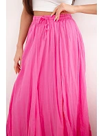 Dámská maxi bavlněná sukně s gumičkou v pase camelová