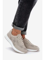 Kožené Sportovní Boty Tenisky Dámské S.Barski LR51-551 Béžové