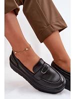 Kožené dámské mokasiny na platformě Vinceza 39974 Černé