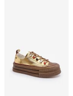 Dámské tenisky na platformě GOE NN2N4055 Zlaté Dámské tenisky na platformě GOE NN2N4055 Zlaté