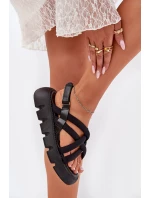 Dámské sandály na platformě se pásky černé Filamira Dámské sandály na platformě se pásky černé Filamira
