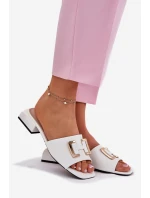 Elegantní Dámské Pantofle Na Klíně Se Zlatým Detalem Vinceza 62229 Bílé