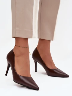 Dámské lodičky z eko kůže čokoládové Sivana