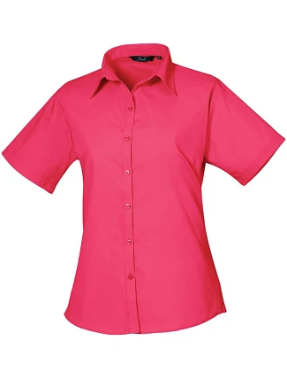 Premier PR 302 Popelínová halenka s krátkým rukávem 39.0302 hot pink Premier PR 302 Popelínová halenka s krátkým rukávem 39.0302 hot pink