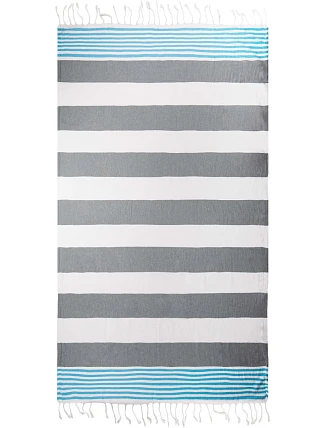 The One Towelling Hamam Marine Hamam ručník "Marine" 48.1046 anthracite/turquoise The One Towelling Hamam Marine Hamam ručník "Marine" 48.1046 anthracite/turquoise