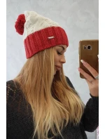 Čepice Paris fleece K212 ecru+bordeaux
